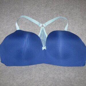 Cacique Wireless Racerback T-Shirt Bra 46D Blue NEW